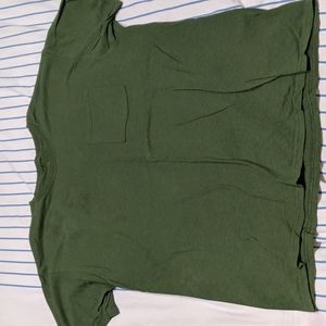 Lightly worn, Forest Green Fruit-Of-The-Loom Pocket T-shirt